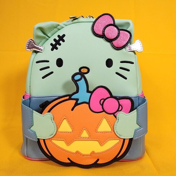 Loungefly Sanrio Hello Kitty Frankenstein Halloween Pumpkin Mini Backpack NEW main image 5